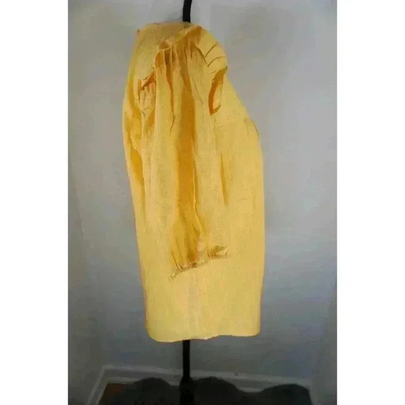 Cure Yellow 100% Cotton Short Sleeve Blouse, Size L - Picture 11 of 14